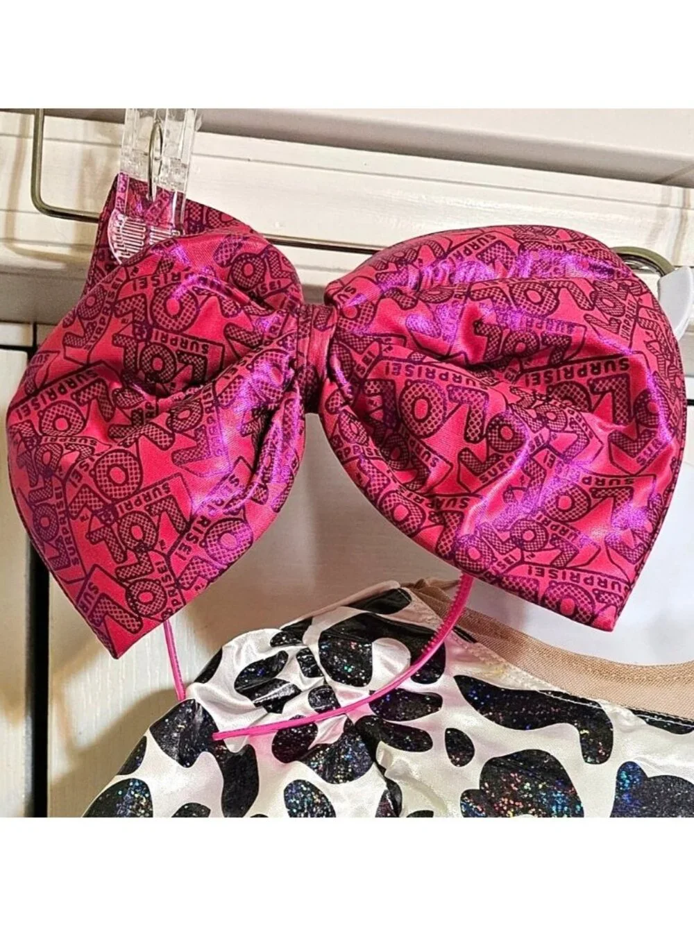 LOL Surprise! Diva Costume Girls 6-8 Bow Belt Dress Wig Pink Leopard Halloween